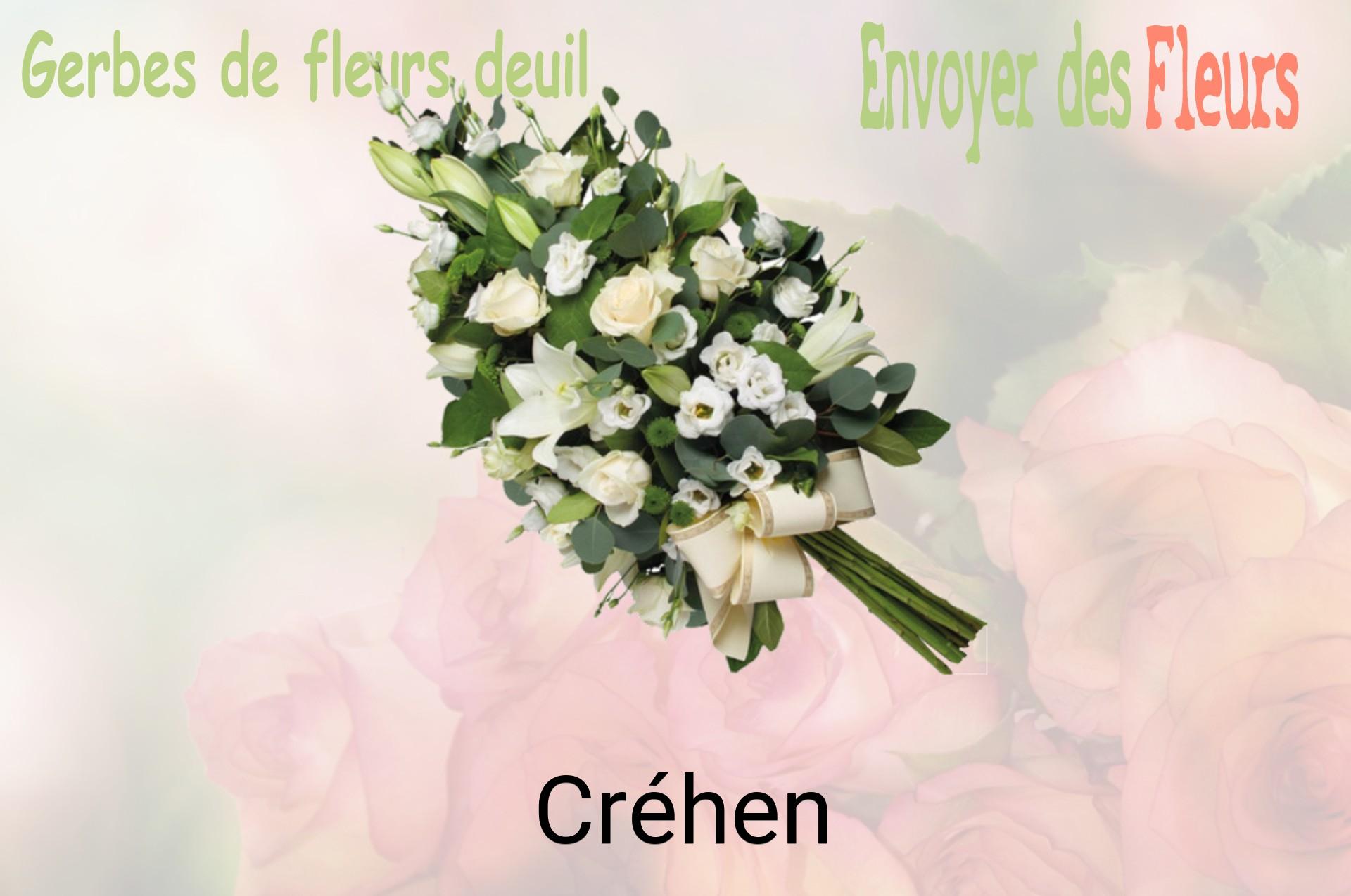 Gerbe de fleurs de deuil livrée à Créhen